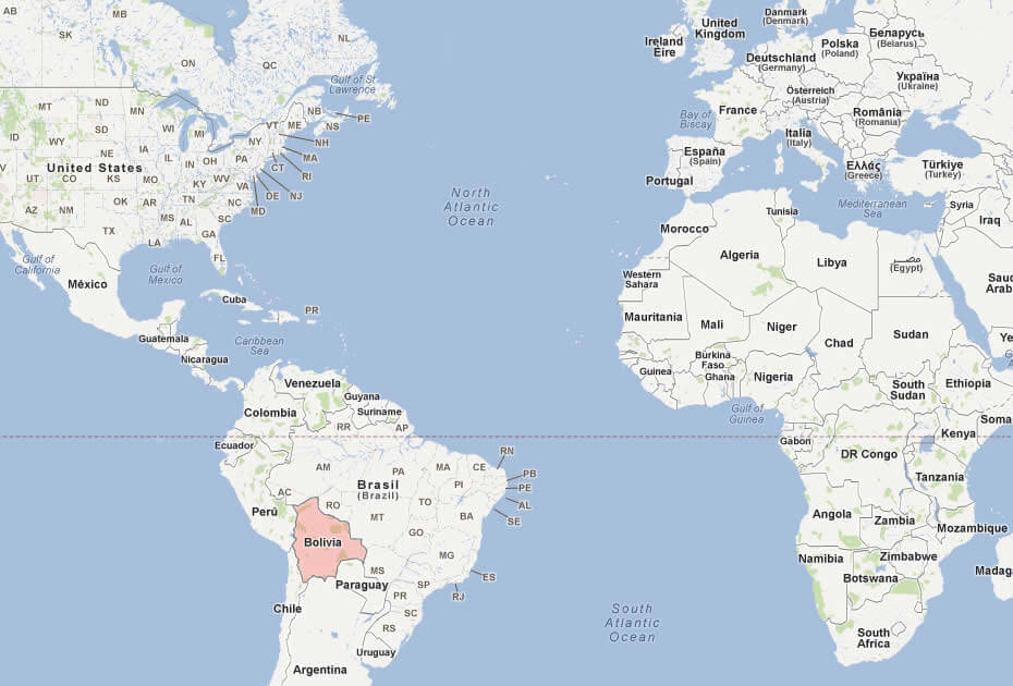 map of bolivia world